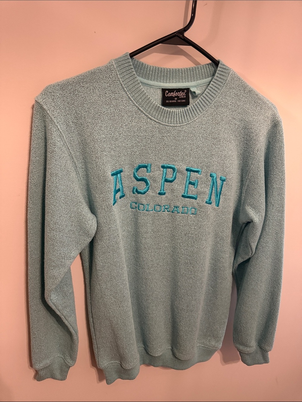 Comfortex Light Teal Aspen Colorado Crewneck Sweatshirt